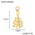 Pendentif sapin de Noël doré avec dimensions précises de 1,7 cm sur 1,0 cm pour bijoux - Sapin de Noël Évidé (ZP30747D0W0)