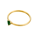 Minimalist 18K gold plated stainless steel ring with green heart zircon stone - Size 5 / Green