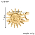 Detailed size specifications of the gold sun god cuff bracelet with 6.5cm width measurement - Radiant Sun God Style (HZ1549D)