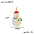 Pendentif bonhomme de neige de Noël avec émail rouge et écharpe verte pour bijoux DIY - Style Bonhomme de Neige de Noël (AP34036D0W0)