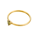 18K gold plated stainless steel ring with a heart-shaped olive green birthstone - Size 5 / 18K Gold/Olive Green