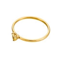 18K gold plated stainless steel heart ring with yellow birthstone in 3-prong setting - Size 5 / 18K Gold Tone / Yellow