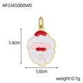 Pendentif Père Noël mignon en émail pour collier, finition rouge et blanc, 1,4 cm x 1,0 cm - Style Tête de Père Noël (AP33650D0W0)