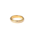 Gold stainless steel spinner ring with full circle of sparkling cubic zirconia stones - US 6 / Gold