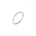 Minimalist silver stainless steel ring with fine textured grooves and a polished inner band - US 4 / Steel Color