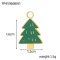 Pendentif sapin de Noël en émail vert et finition dorée pour colliers DIY - Style Sapin de Noël Vert (FP45986BW1)