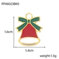 Pendentif cloche de Noël rouge avec nœud vert pour création de bijoux DIY 1,6x1,4cm - Clochette Rouge avec Nœud (FP46023BK0)