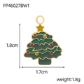 Pendentif sapin de Noël vert avec étoile dorée et émail coloré pour colliers DIY - Sapin de Noël avec Étoiles (FP46027BW1)