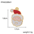 Pendentif Père Noël en émail rouge et blanc, dimensions de 1,8 cm x 1,7 cm - Père Noël Classique (FP46028BW1)