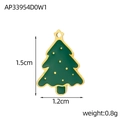 Pendentif sapin de Noël en émail vert avec accents dorés pour bijoux DIY - Sapin de Noël avec Boules Dorées (AP33954D0W1)