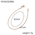 Rose gold round snake chain bracelet in 14K plated stainless steel with lobster clasp - 1mm/16.5cm / Rose Gold