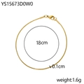Gold-plated stainless steel snake chain bracelet 18cm length with lobster clasp - 1mm/18cm / 14K Gold