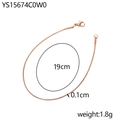 Minimalist 19cm rose gold snake chain bracelet in polished stainless steel - 1mm/19cm / Rose Gold