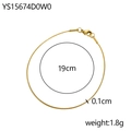 14K gold plated stainless steel snake chain bracelet, 19cm length with lobster clasp - 1mm/19cm / 14K Gold