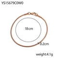 Roségouden slangenarmband van roestvrij staal, 18 cm lengte en 0,2 cm breedte sieraden - 2mm/18cm / Roségoud