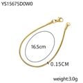 Vergulde roestvrijstalen slangenketting armband 16,5 cm lengte met karabijnsluiting - 1.5mm/16.5cm / 14K goud