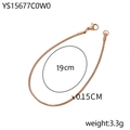Roségouden slangenketting armband van roestvrij staal met stevige karabijnsluiting - 1.5mm/19cm / Roségoud
