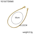 14K vergulde roestvrijstalen slangenketting armband, 19 cm lengte en 0,15 cm breedte - 1.5mm/19cm / 14K goud