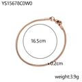 Roségouden slangenketting armband met karabijnsluiting, 16,5 cm lengte en 0,2 cm breedte - 2mm/16.5cm / Roségoud