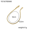 14K vergulde 18cm ronde slangenketting armband van roestvrij staal met karabijnsluiting - 2mm/18cm / 14K goud