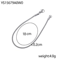 Zilveren 18cm roestvrijstalen slangenketting armband met 0,2cm breedte en karabijn - 2mm/18cm / Staalkleur