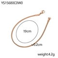 19 cm roségouden slangenketting armband van roestvrij staal met karabijnsluiting - 2mm/19cm / Roségoud