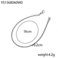 Zilveren roestvrijstalen slangenketting armband 19cm lengte met een karabijnsluiting - 2mm/19cm / Staalkleur