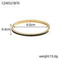 18K vergoldetes Edelstahl-Armband mit grünen quadratischen Kristallen - Zahl 4 / Gold mit grünem Zirkon
