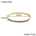 18K vergoldetes Edelstahl-Armband mit violetten Kristallen und Klappverschluss, 6 cm - Zahl 4 / Gold mit violettem Zirkon