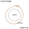 Minimalistische 18cm roségouden slangenketting armband met 0.1cm dikte en karabijnsluiting - 1mm/18cm / Roségoud