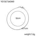 Zilveren roestvrijstalen slangenketting armband 18cm lang en 0,1cm dik met karabijnsluiting - 1mm/18cm / Staalkleur