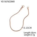 Roségouden slangenketting armband van 14K verguld roestvrij staal met karabijnsluiting - 1.5mm/18cm / Roségoud