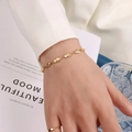 Japanse 18k vergulde roestvrijstalen armband met schattige visvormige hangers voor dames - Gouden Armband (15+5cm)
