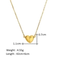 Detail of 18K gold magnetic heart pendant necklace with dimensions and weight data - 18K Necklace / Gold Style (HF-X2349)