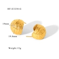 Dettaglio orecchini a C dorati con texture da 19mm con indicazione di peso e dimensioni reali - Oro (HF-E3230-G)