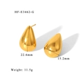 Dettagli dell'altezza di 22,6mm e larghezza di 15,2mm degli orecchini a goccia - Oro (HF-E3462-G)