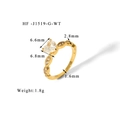 Dettagli anello in oro 1,8g con zircone a cuore 6,6mm e fascia larga 1,6mm - US 6 / Oro Strass Bianco (HF-J1519-G-WT)