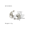 Dettaglio di orecchini a goccia d'argento con finitura a specchio lucida e 22,6 mm - Stile Goccia d'Acqua Classico (HF-E3480-S) / Argento