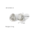 Macro shot of chunky teardrop silver earrings with dimensions 22.8mm height and 17mm width - Full Teardrop Style (HF-E3481-S)