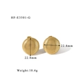 Dettaglio macro di orecchini a sfera dorati da 22,8 mm con trama ondulata e peso 10,4 g - Stile Sfera Dorata (HF-E3501-G)