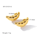 Dettaglio di orecchini a croissant placcati oro 18K con misure di 27,4 mm - Stile Croissant (HF-E3525-G) / Oro