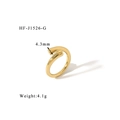 Anello aperto dorato lucido dal design minimalista con larghezza 4,3 mm e peso 4,1 g - Cilindro Minimalista Aperto Oro (HF-J1526-G)