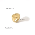 Dettaglio anello largo in oro 18K lucido con larghezza 23,2mm e un peso di 13g - US 6 / Stile Minimalista a Parete Larga (HF-J1532-G) / Oro