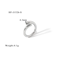 Dettaglio della larghezza 4,3mm e peso 4,1g dell'anello cuore in argento lucido aperto - Cilindro Minimalista Aperto Argento (HF-J1526-S)