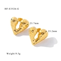 Dettaglio orecchini a cuore martellati in oro 18K con altezza 23mm e peso di 9,5 grammi - Stile Cuore Martellato (HF-E3526-G) / Oro