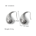 Orecchini a goccia in argento con finitura martellata per donna misura 31,9 mm - Artigianato Martellato Argentato (HF-E3448-S)