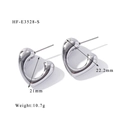 Detailed close-up of heart earrings showing 18K gold plating and liquid metal texture - Molten Heart Style (HF-E3528-S)