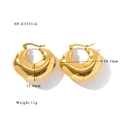 Détail de créoles dorées en forme de C avec mesures de taille précises et poids - Boucles d'oreilles dorées demi-cercle (HF-E3533-G)