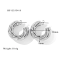 Détails techniques des créoles argentées de 30mm avec mesures de taille et de poids - Boucles d'oreilles argentées créoles torsadées (HF-E3534-S)
