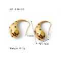 18K gold hollow teardrop earrings featuring vibrant multi-colored rhinestones and pearls - Gold Multicolored Rhinestone (HF-E3451-1)